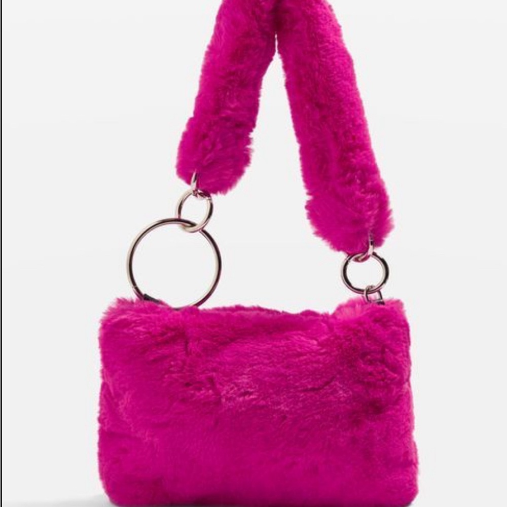 Top Shop Faux Fur Pink Purse